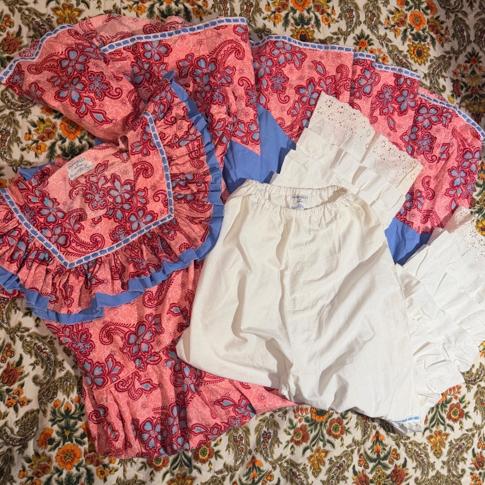 VTG 70s Donnells of Denver Marshall Fields Paisley Prairie Dress & Bloomers Set - Picture 7 of 14
